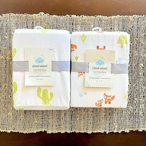 🌵3/$20 - Cloud Island - 2 Fitted Crib Sheets New!